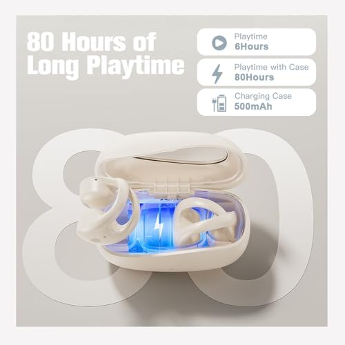 Skin Tone Wireless Bluetooth Bone Conduction Earbuds – Ergonomic Open Ear Design for Small Ear Canals, Ultra-Lightweight Clip-On Comfort, Ambient Sound Awareness for Active Lifestyles, Effortless Bluetooth Connectivity, Chic Audio Experience