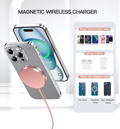Revolutionary 15 W Magnetic Wireless Charger – Ultra-Fast Mag Safe Charging Pad Duo for i Phone 16 Series, Seamless Air Pods Compatibility, Sleek Design for Effortless Power-Up Anywhere