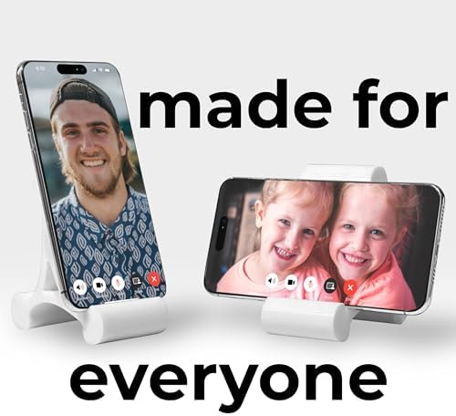 Skalene Phone Stand – 100% Silicone Rubber, Adjustable Phone Holder, Prop, Rest – Desk, Office, Home, Kitchen Accessory (Stealth Black) – Enhanced Compatibility and Speed