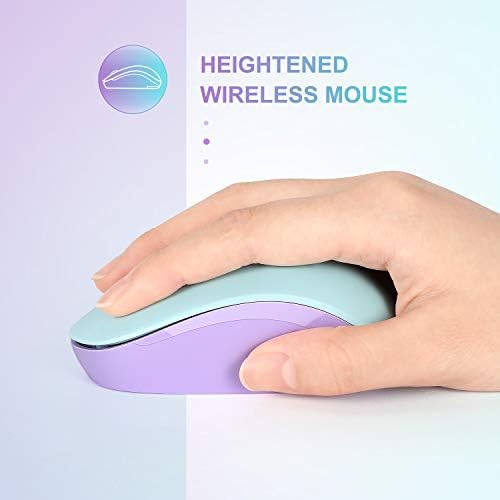 Light Blue Wireless Mouse – Ultra-Quiet 2.4 GHz Noiseless Computer Mouse with USB Receiver for Seamless Windows Experience – Portable, Ergonomic Design for Home, Office, or Travel