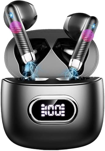 Elevate Your Sound Experience with Premium Bluetooth 5.3 Wireless Earbuds – IPX4 Waterproof, 42-Hour Extended Battery Life, and Superior Noise-Cancellation for Uninterrupted Clarity – Seamlessly Compatible with i Phone, Android, and Laptops for Ultimate Versatility and Comfort