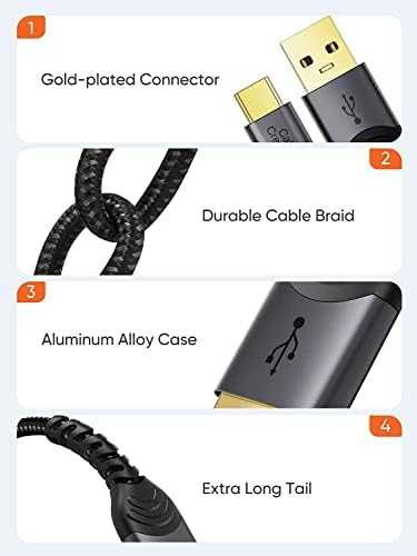 Compact USB C Cable Duo – 0.5 FT Braided Fast Charging Cables for Seamless Data Transfer | 3 A Power & 480 Mbps Speed | Ultimate Compatibility for Mac Book Air, Galaxy S22 Ultra, Stylus Pen, and More | Durable Design | Ideal for On-the-Go Connectivity