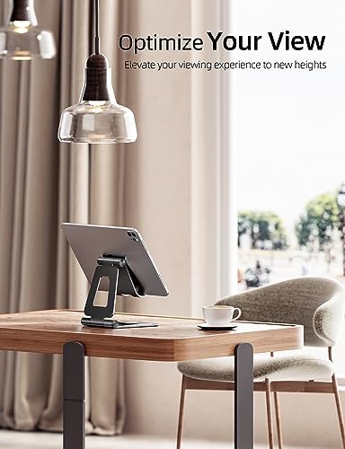 Nulaxy Aluminum Dual Foldable i Pad Stand – Versatile Adjustable Tablet Holder for Enhanced Workspace Comfort, Sleek Rose Gold Finish, Universal Compatibility with i Pad Pro/Air/Mini & i Phone Pro/Max/Plus, Portable and Durable Design for Effortless Mobility and Ergonomic Support