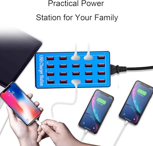 Max Lax 20-Port High-Speed USB Charger Hub – 100 W Multi-Device Power Station for Smartphones, Tablets & USB Gadgets – Intelligent Power Distribution & Space-Saving Design for Effortless Home and Office Charging