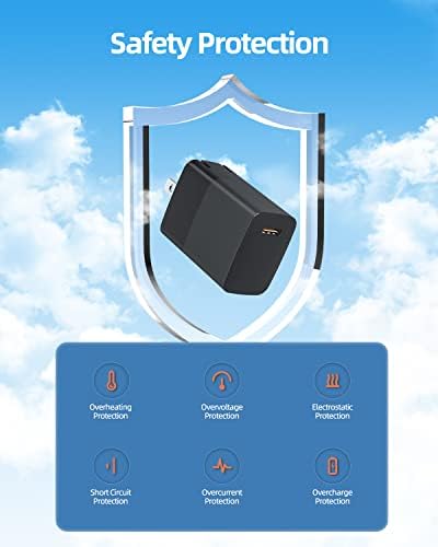 Ultra-Portable 20 W Fast Charging Wall Charger for Google Pixel Devices – Ideal for Pixel 8, 8 Pro, 7 Series, and More – Sleek Foldable Design with 6 ft USB-C Power Cable for Maximum Versatility and Efficiency – Optimized for Rapid Power Delivery and Enhanced Compatibility