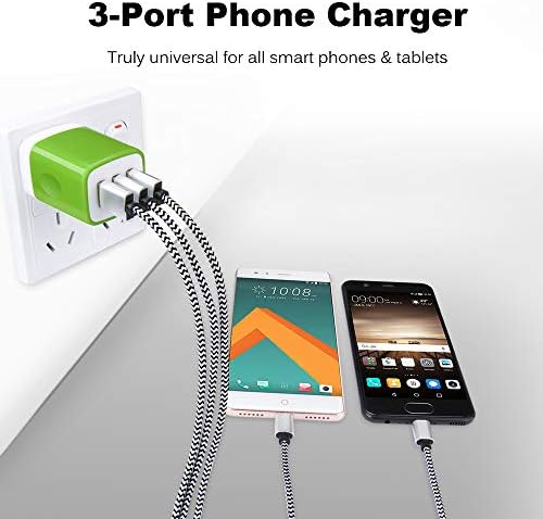 Sicodo 3-Pack USB Wall Charger Adapter – Universal 3.1 A Multi-Port Fast Charging Block for i Phone 16/15/14/13/12 SE/11 Pro, Samsung Galaxy S24/S23/S22/S21 Ultra, and Google Devices – Compact Travel Charger for On-the-Go Power Solutions