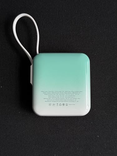 Ultra-Compact 10,000 m Ah Mini Power Bank – Fast Charging 20 W Dual Device Charger with Built-In Cables for i Phone, Samsung, Google & More – Perfect Travel Companion for On-the-Go Power Needs