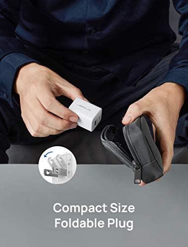 JSAUX 20 W Dual Port USB C Charger Block – Fast Charging Adapter for i Phone 16, Apple Watch, i Pad Pro, and Air Pods – Compact Foldable Travel Charger with Power Delivery & Quick Charge 3.0 Technology – Enhanced Compatibility for All Devices