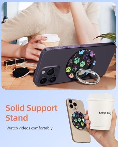 Magnetic Phone Grip Holder for i Phone – Adjustable Mag Safe-Compatible Finger Ring Stand with Fun Designs for Secure Selfies and Video Calls – Lightweight, Durable, and Removable Accessory to Elevate Your Smartphone Experience