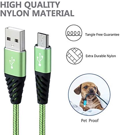 Bynccea 10 FT Nylon Braided Micro USB Charging Cable – 4-Pack Fast Charge Cord for Samsung Galaxy S6, S7 Edge, J3, J7, LG, HTC, Motorola, Sony, Xbox One, PS4 – Durable and Flexible Power Solution for Enhanced Device Compatibility