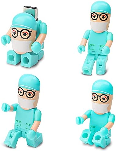 Charming Cartoon Nurse 64 GB USB Flash Drive – Adorable Pink Thumb Drive for Effortless Data Storage, USB 2.0 Compatible Memory Stick for Professionals and Students Alike