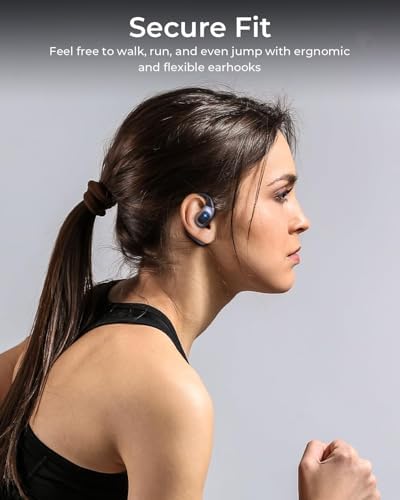 Revolutionize Your Workouts with Premium Bluetooth 5.4 Open Ear Sports Earbuds – True Wireless Freedom, IPX6 Water-Resistant Design, Ergonomic Fit for Secure Comfort, 5-Hour Playtime, and Smart Charging Case for Enhanced Athletic Performance and Connectivity