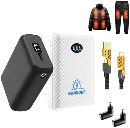 Ultimate 10000 m Ah Power Bank for Heated Vests – Versatile 7.4 V/5 V Battery Pack with DC, USB, and Type-C Outputs, Lightweight Design and LED Display for Outdoor Enthusiasts – Charge Your Devices While Staying Warm