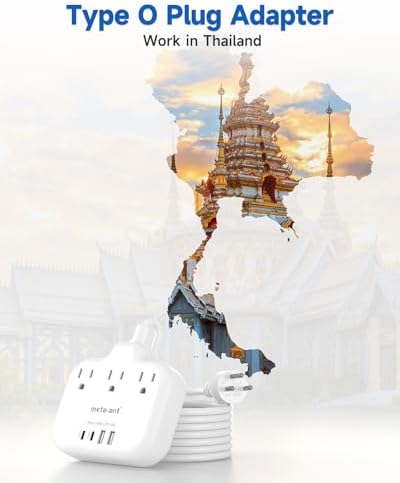 Ultimate Universal Travel Plug Adapter with PD30 W Fast Charging Hub – 3 Multi-Port Connectivity for International Travel, Featuring Dual USB-C & USB-A Outputs, 3 ft Extension Cord for Effortless Power in EU, US, UK, France & Spain – Perfect Solution for Global Adventurers Seeking Reliable Charging Options