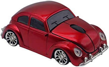 VW Beetle Wireless Sports Car Mouse – Fun & Functional 2.4 GHz Optical Mouse for Computers & Laptops, Ergonomic Design with LED Light, Glossy Finish, Perfect for Home & Office Use