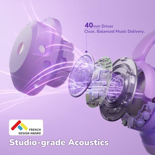 Premium i Clever BTH20 Kids’ Bluetooth 5.4 Headphones with Advanced Active Noise Cancellation – Up to 60 Hours of Playtime, Fast Type-C Charging, and Safe 80 d B Volume Limit – Ideal for Air Travel, Learning, and Entertainment – Award-Winning Kid-Friendly Design in Vibrant Blue for Young Audiophiles