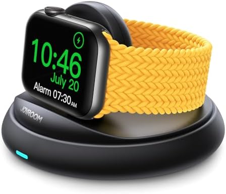 Revolutionize Your Apple Watch Charging with JOYROOM Portable Magnetic Dock – Fast Charging Stand for Apple Watch Series 10-2 & SE, Foldable Travel Design, Nightstand Mode for Effortless Alarm & Time Access, Sleek Black Finish, Durable & Efficient Power Solution for Home or On-the-Go Use