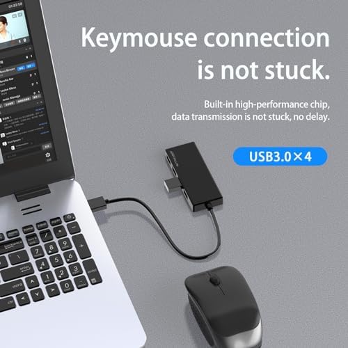 Unlock Seamless Device Connectivity with Our Compact 2 ft USB 3.0 Hub & Multiport Splitter – High-Speed Adapter for Laptops, PCs, i Macs & More – Effortlessly Connect Multiple Devices for Enhanced Productivity on the Go!