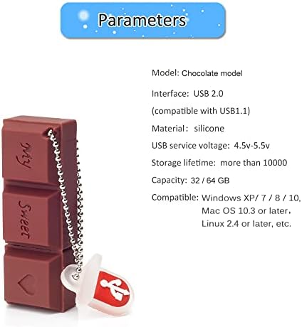 Indulge Your Data Storage Needs with the 64 GB Chocolate-Shaped USB Flash Drive – Unique Novelty Memory Stick for Fun and Functional External Storage, Enhanced USB 3.0 Speed and Compatibility, Perfect for Professionals and Students Alike