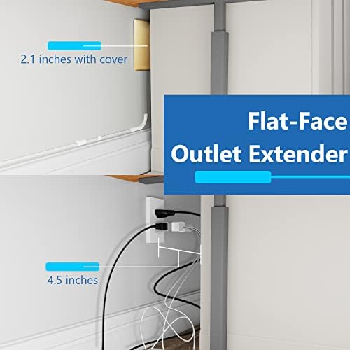LIDER Ultra-Thin Flat-Face Outlet Extender with 3 Receptacles – Space-Saving Power Strip with 3 ft Cord, ETL-Listed for Safety, Sleek White Design for Modern Interiors – Perfect Solution for Enhanced Device Charging and Versatile Placement