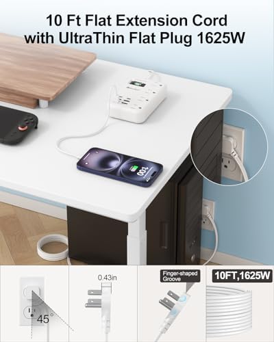 International Travel Power Adapter with 6 USB Ports and 4 AC Outlets – Versatile Plug Converter for European Destinations Including UK, France, Italy, and Germany – Compact 3 ft Extension Cord with Surge Protection for Enhanced Device Safety and Charging Efficiency