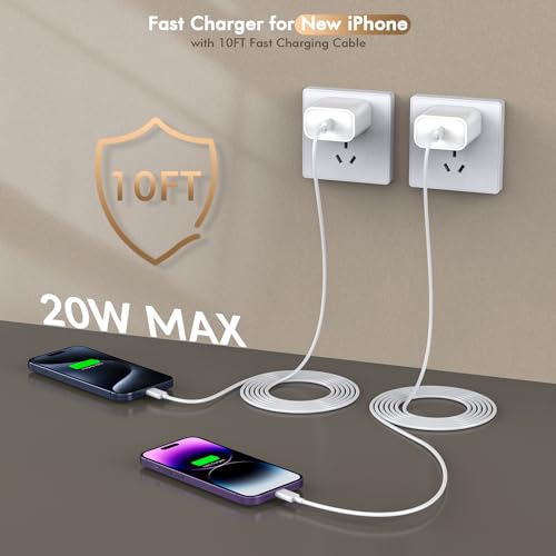 Ultra-Fast Dual USB-C Wall Charger for i Phone 15 – 40 W Power Delivery Adapter, Compact and Foldable Design for On-the-Go Charging, Ideal for i Phone 15/14/13 Pro, i Pad, and More – Maximum Efficiency with Enhanced Safety Features