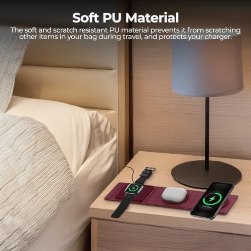 ZTAR 3-in-1 Wireless Travel Charger: Ultimate Mag Safe-Compatible Charging Pad for i Phone 16/15/14/13/12, Samsung Galaxy, Air Pods & Apple Watch – Portable Foldable Design for Effortless Travel & Rapid Multi-Device Charging