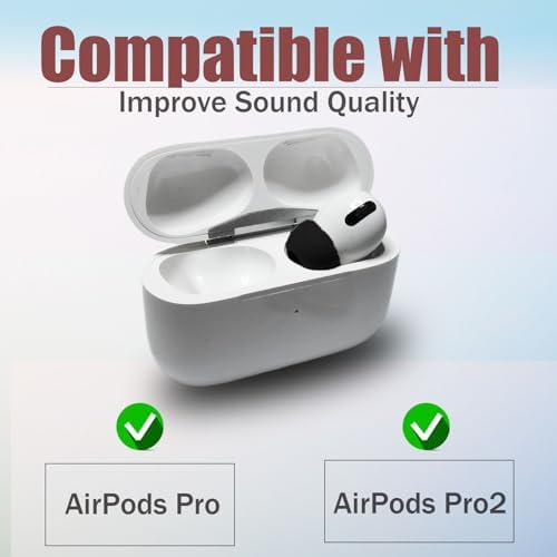 Ultimate Comfort Memory Foam Ear Tips for Air Pods Pro & Pro 2 – 4 Sizes (L/M/S/XS) with Handy Storage Case – Superior Noise Isolation Replacement Earbud Accessories in Elegant Black for Enhanced Listening Experience