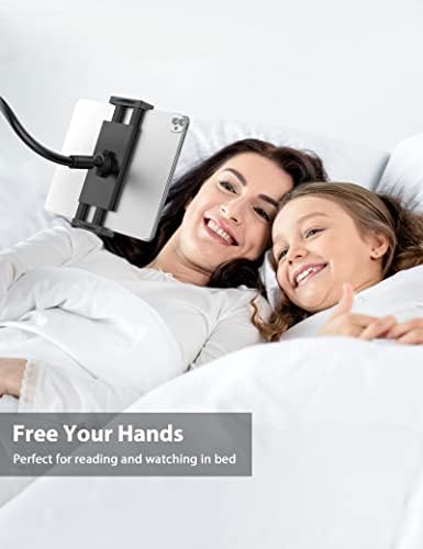 Transform Your Tablet Experience with the Ultimate Gooseneck Adjustable Stand Holder – Ideal for i Pad, Samsung Tab, Kindle & More (4.7″-12.9″) – Hands-Free Comfort for Bed, Couch, and Office Use with Flexible Arm Design
