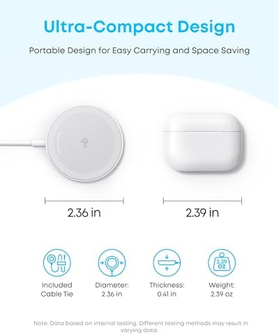 Anker Zolo Qi2 Certified Magnetic Wireless Charger – Fast 15 W Mag Safe-Compatible Charging Pad for i Phone 16/15/14/13 Series & Air Pods – Sleek Black Design for Home & On-the-Go Power Solutions – Ultimate Wireless Convenience with Enhanced Safety Features