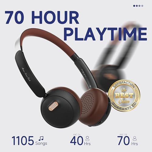 Sirius Retro Wireless Over-Ear Headphones for Kids – Ultimate 70-Hour Battery Performance with Advanced Noise Cancellation Technology, Built-In Microphone for Pristine Communication, and Superior Bluetooth Connectivity – Lightweight and Stylish Black Design Perfect for Active Young Adventurers