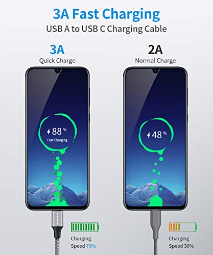 10-Foot Braided USB C Cable Trio – Fast Charging 3 A – Perfect for i Phone 16/15 Pro Max & Samsung Galaxy S Series – Durable Design for Home, Office, and Travel – Ultimate Compatibility & Efficiency in Charging and Data Transfer