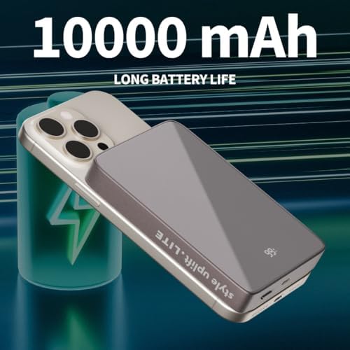 SU Flow+ 10000 m Ah Magnetic Power Bank – 4-in-1 Charger with Built-in Lightning & Type-C Cables, Mag Safe Compatible for i Phone 12-16, Wireless Charging for Apple Watch & Air Pods – Superior Portability & Fast Charging Solution for Samsung and Pixel Devices
