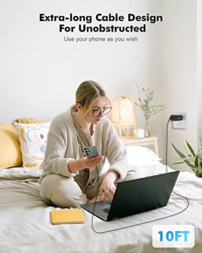 Ultra-Fast 25 W Type C Charger Duo with 10 FT USB-C Cables – Premium Samsung Galaxy Charger for S23 Ultra, S22 Series, and Z Flip/Fold Models – Rapid Charging, Enhanced Compatibility, Compact Design for Home and Travel