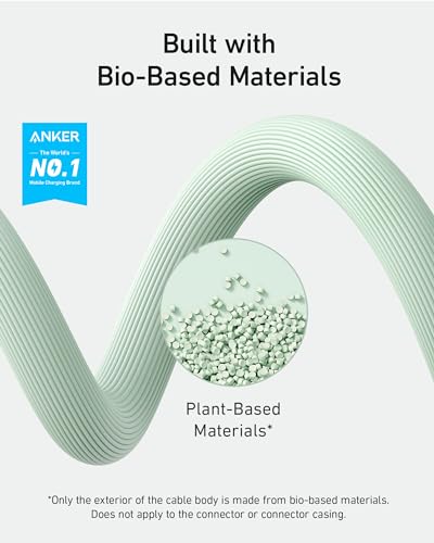 Anker 6 FT USB C to Lightning Cable – MFi Certified, Eco-Friendly Bio-Based Charging Cord for i Phone 14 and More – Stylish Purple Design for Enhanced Durability and Fast Data Transfer – Perfect for Home and Office Use