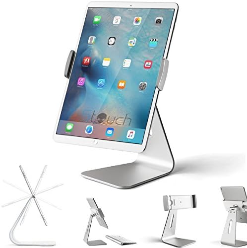 Revolutionize Your Tablet Experience: Stouch 360° Rotatable Aluminum Desktop Holder for 7-13 Inch Devices – Ideal Mount for Galaxy Tab S8, i Pad Pro, Air, Mini, Nexus & Surface Pro 4 – Sleek Silver Finish for Ultimate Stability and Comfort
