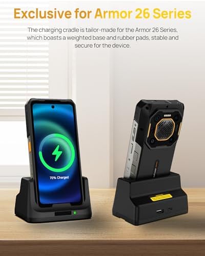 Ulefone Armor 26 Ultra Wireless Charging Dock – 33 W Fast Charge Station for Optimal Device Compatibility, Sleek Design with Non-Slip Surface, Ideal Desk Holder for Effortless Charging