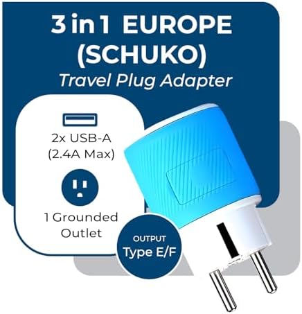OREI Switzerland Travel Plug Adapter with Dual USB Ports – Ultimate Type J Charging Solution for USA Devices – Fast, Efficient Power for i Phones, Laptops, Tablets & More – Essential Travel Accessory for Hassle-Free Connectivity