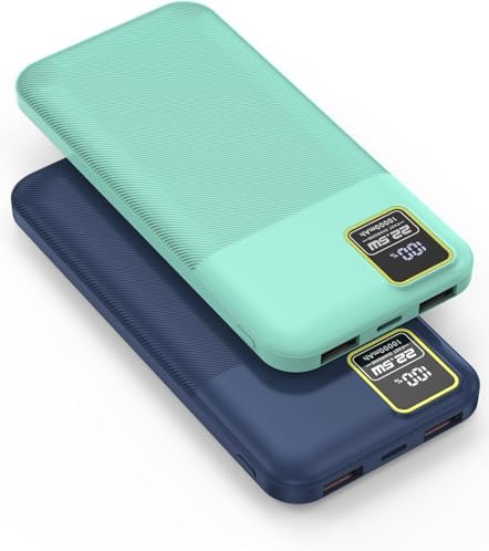 High-Speed Portable Power Bank 10000 m Ah with 22.5 W Fast Charging – USB-C & Dual USB-A Ports for Ultimate Device Compatibility – Lightweight Travel Companion with Smart LED Display & 15-Layer Safety Protection – Ideal for i Phone, i Pad & More