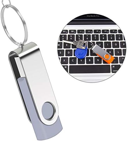 Vibrant 64 GB USB Flash Drive Pack – 5 Colorful Metal Swivel Thumb Drives with LED Indicator & Lanyards for Easy Portability – Ideal for Students & Professionals Seeking Reliable Data Storage Solutions