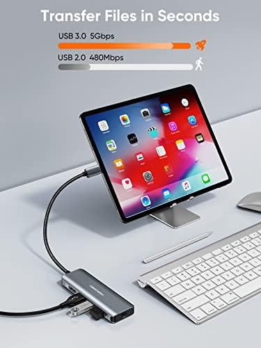 Unlock Ultimate Connectivity with the 7-in-1 USB C Hub 4 K 60 Hz | Cable Creation Multiport Adapter for Seamless 1 Gbps Ethernet, Stunning HDMI Display, Dual USB 3.0 Ports, 100 W PD Charging & SD/TF Card Support – Perfect for Mac Book Pro, i Pad Pro & Steam Deck Users!