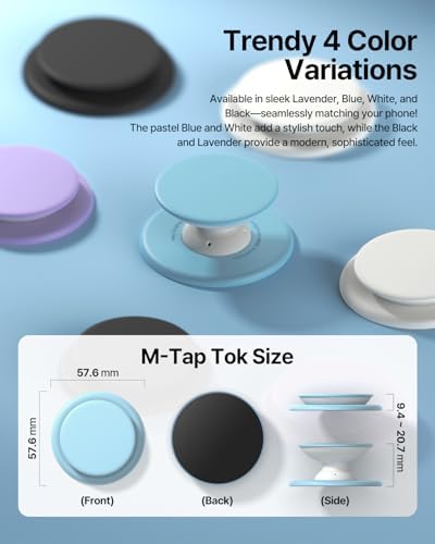 Transform Your i Phone Experience with the Sinjimoru Mag Safe Soft Silicone Phone Grip in M-Tap Tok Blue – Unmatched Comfort and Secure One-Touch Handling for i Phone 16/15/14/13/12 Models – Optimize Your Connectivity with Superior Magnetic Grip and Ultra-Lightweight Design for Effortless Everyday Use