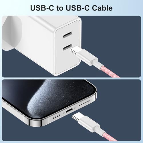 USB C to C Charging Cable 10ft, 60W Fast Type C to C Charger Cord Long for Apple iPhone 15 Pro Max/16 Pro/15 Plus/15 Pro, MacBook Pro 2021/2020/2019/2018,iPad 12.9/11 inch/Mini/Air 5/4,Samsung-Red – Enhanced Compatibility and Speed