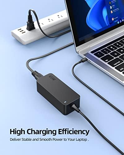 Premium 65 W USB-C Charger for Lenovo Yoga Gen 3 & 4 – Rapid Charging AC Power Adapter with UL Safety Certification, 360-Day Warranty & Enhanced Device Protection