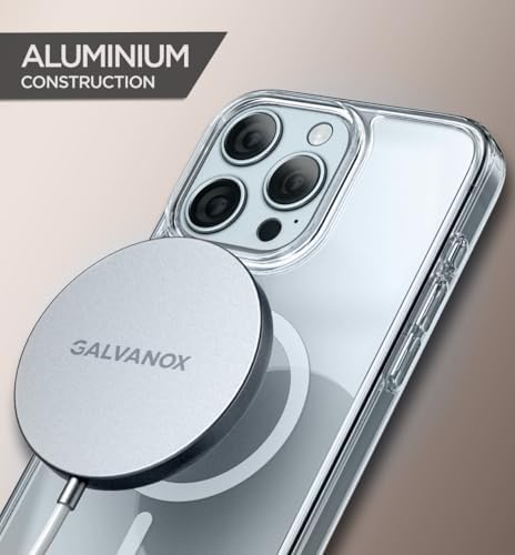 Galvanox 10-Foot Magnetic Wireless Charger for i Phone – Fast 15 W Charging Pad with Enhanced Compatibility, Sleek Anodized Aluminum Design – Stay Connected with Extended Reach and Convenience