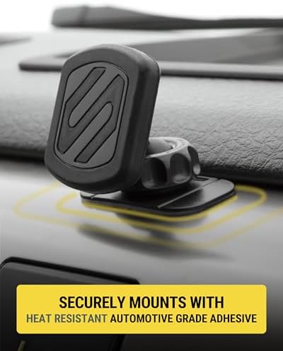 Scosche MXDM Ultra-Strong Magnetic Car Phone Holder – Secure Dashboard Mount for i Phone, Samsung & All Smartphones – Effortless Hands-Free Navigation & Enhanced Driving Safety with Durable Metal Plate