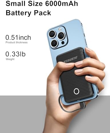 Compact 6000 m Ah Portable Power Bank with Built-in Cable – Lightweight Fast Charging External Battery for i Phone and Android – Ultimate Travel Companion for On-the-Go Charging Efficiency