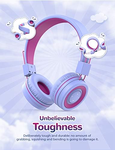 Stylish Pink i Clever BTH02 Kids Bluetooth Headphones – Unmatched 93-Hour Playtime, Lightweight & Foldable Design for Easy Portability, Fast Type-C Charging, Advanced Bluetooth 5.4 Connectivity, Safe Volume Limiting for Young Learners, Perfect for Music, Audiobooks, and School Use – Your Child’s Ultimate Audio Experience
