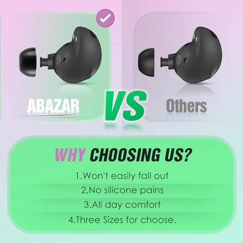 Transform Your Listening Journey with Premium Memory Foam Ear Tips for Samsung Galaxy Buds 2 Pro – Ergonomic Anti-Slip Design, Optimal Noise Isolation, and Perfect Compatibility for Seamless Charging – Available in 3 Sizes (S/M/L, Black) – Discover Unmatched Comfort and Enhanced Sound Quality for Extended Use