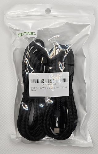 High-Speed 6 FT USB-C to USB-C PD 100 W Charging Cable – 2 Pack, Durable Nylon Braided Design for Optimal Compatibility and Performance, Perfect for Laptops, Smartphones, and Tablets